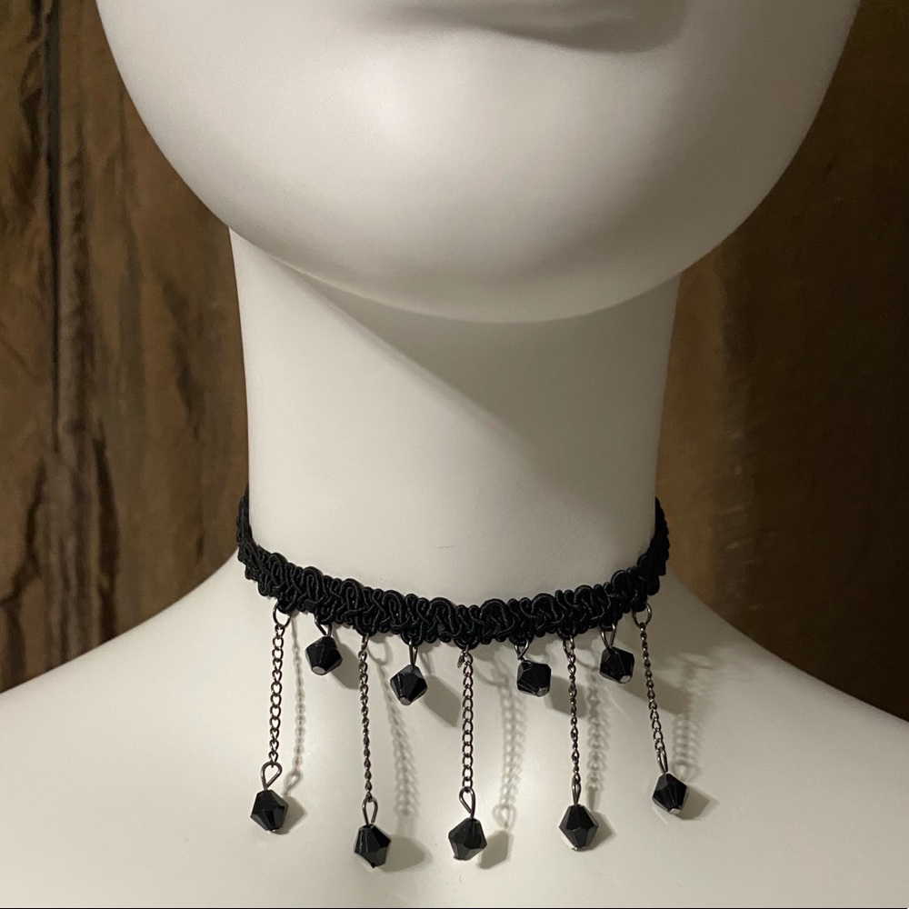 Lizzie Black Lace Goth Choker Necklace